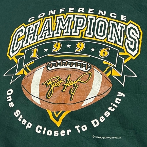 Vintage 90s Green Bay Packers Brett Favre NFL Football 1990s Sweatshirt - Picture 3 of 3